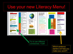 literacy menu